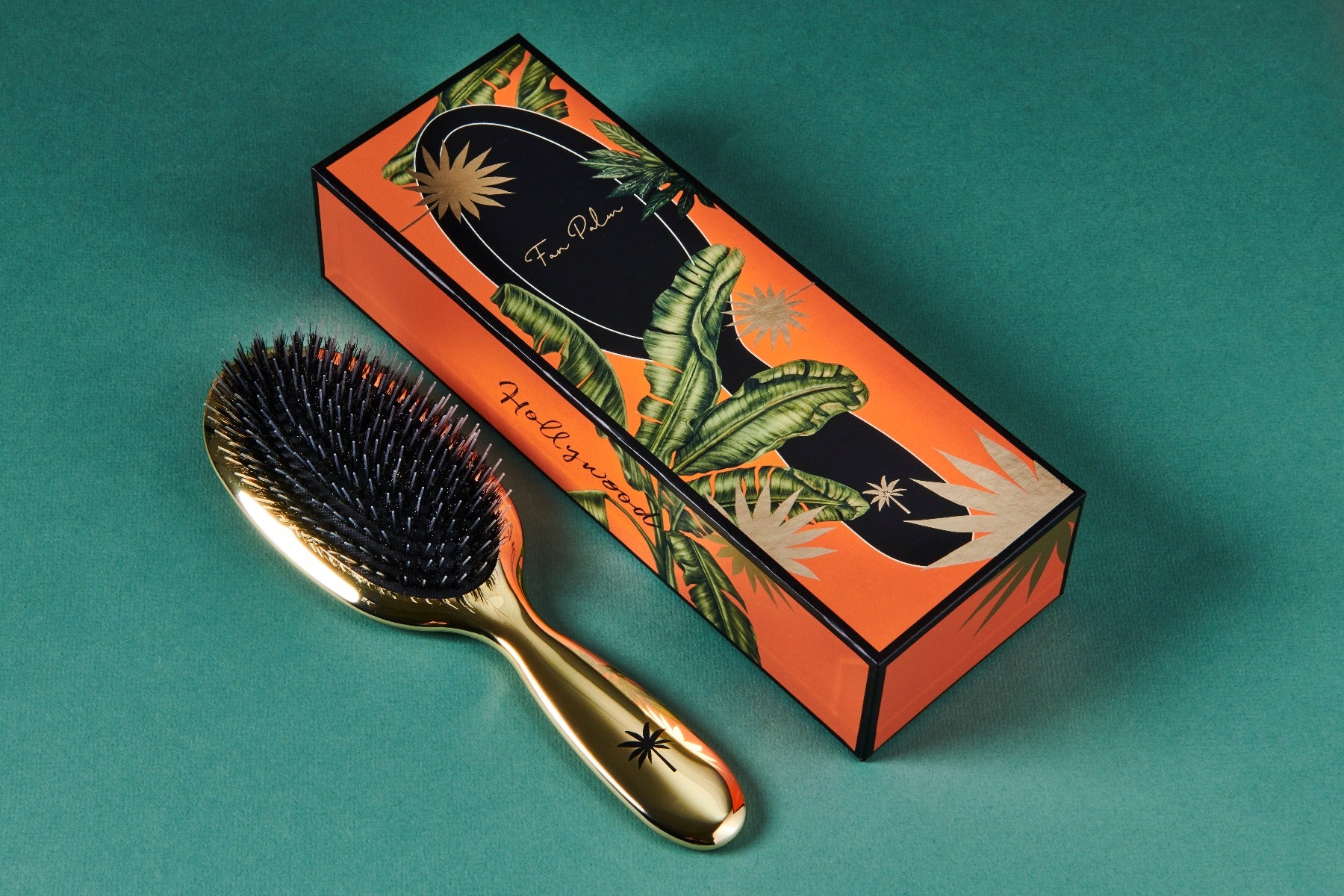 Fan Palm Boar & nylon børste, medium hollywood - Golden - Bahne